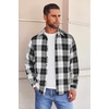 image:imageCOOFANDY Mens Flannel Shirts Long Sleeve Button Down Shirt with Pocket Casual Shirts Work Shirts for MenBlack and White