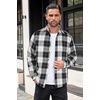 image:imageCOOFANDY Mens Flannel Shirts Long Sleeve Button Down Shirt with Pocket Casual Shirts Work Shirts for MenBlack and White