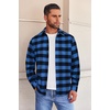 image:imageCOOFANDY Mens Flannel Shirts Long Sleeve Button Down Shirt with Pocket Casual Shirts Work Shirts for MenBlueBlack