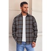 image:imageCOOFANDY Mens Flannel Shirts Long Sleeve Button Down Shirt with Pocket Casual Shirts Work Shirts for MenBrown Plaid