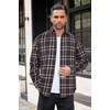 image:imageCOOFANDY Mens Flannel Shirts Long Sleeve Button Down Shirt with Pocket Casual Shirts Work Shirts for MenBrown Plaid