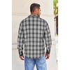 image:imageCOOFANDY Mens Flannel Shirts Long Sleeve Button Down Shirt with Pocket Casual Shirts Work Shirts for MenDark Grey and White