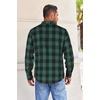 image:imageCOOFANDY Mens Flannel Shirts Long Sleeve Button Down Shirt with Pocket Casual Shirts Work Shirts for MenGreen Buffalo Plaid