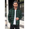 image:imageCOOFANDY Mens Flannel Shirts Long Sleeve Button Down Shirt with Pocket Casual Shirts Work Shirts for MenGreen Buffalo Plaid