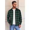 image:imageCOOFANDY Mens Flannel Shirts Long Sleeve Button Down Shirt with Pocket Casual Shirts Work Shirts for MenGreen Buffalo Plaid