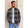 image:imageCOOFANDY Mens Flannel Shirts Long Sleeve Button Down Shirt with Pocket Casual Shirts Work Shirts for MenGrey Brown Black Plaid