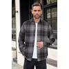 image:imageCOOFANDY Mens Flannel Shirts Long Sleeve Button Down Shirt with Pocket Casual Shirts Work Shirts for MenGrey Brown Black Plaid
