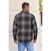 image:imageCOOFANDY Mens Flannel Shirts Long Sleeve Button Down Shirt with Pocket Casual Shirts Work Shirts for MenGrey Brown Black Plaid