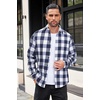 image:imageCOOFANDY Mens Flannel Shirts Long Sleeve Button Down Shirt with Pocket Casual Shirts Work Shirts for MenNavy Buffalo Plaid