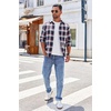 image:imageCOOFANDY Mens Flannel Shirts Long Sleeve Button Down Shirt with Pocket Casual Shirts Work Shirts for MenNavy Red White Plaid