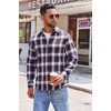 image:imageCOOFANDY Mens Flannel Shirts Long Sleeve Button Down Shirt with Pocket Casual Shirts Work Shirts for MenNavy Red White Plaid