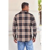 image:imageCOOFANDY Mens Flannel Shirts Long Sleeve Button Down Shirt with Pocket Casual Shirts Work Shirts for MenOrange Navy White Plaid