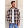 image:imageCOOFANDY Mens Flannel Shirts Long Sleeve Button Down Shirt with Pocket Casual Shirts Work Shirts for MenOrange Navy White Plaid