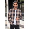 image:imageCOOFANDY Mens Flannel Shirts Long Sleeve Button Down Shirt with Pocket Casual Shirts Work Shirts for MenOrange Navy White Plaid