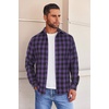 image:imageCOOFANDY Mens Flannel Shirts Long Sleeve Button Down Shirt with Pocket Casual Shirts Work Shirts for MenPurple Buffalo Plaid