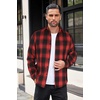 image:imageCOOFANDY Mens Flannel Shirts Long Sleeve Button Down Shirt with Pocket Casual Shirts Work Shirts for MenRedBlack