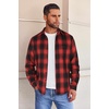 image:imageCOOFANDY Mens Flannel Shirts Long Sleeve Button Down Shirt with Pocket Casual Shirts Work Shirts for MenRedBlack