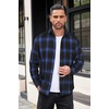 image:imageCOOFANDY Mens Flannel Shirts Long Sleeve Button Down Shirt with Pocket Casual Shirts Work Shirts for MenRoyal BlueBlack