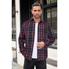 image:imageCOOFANDY Mens Flannel Shirts Long Sleeve Button Down Shirt with Pocket Casual Shirts Work Shirts for MenWine Red Black Plaid