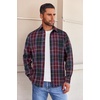 image:imageCOOFANDY Mens Flannel Shirts Long Sleeve Button Down Shirt with Pocket Casual Shirts Work Shirts for MenWine Red Black Plaid
