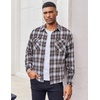 image:imageCOOFANDY Mens Flannel Shirts Long Sleeve Casual Plaid Button Down Shirt Cotton Shirt Cowboy Work Shirts with PocketsBlackbrown