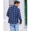 image:imageCOOFANDY Mens Flannel Shirts Long Sleeve Casual Plaid Button Down Shirt Cotton Shirt Cowboy Work Shirts with PocketsBlue