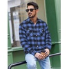 image:imageCOOFANDY Mens Flannel Shirts Long Sleeve Casual Plaid Button Down Shirt Cotton Shirt Cowboy Work Shirts with PocketsBlue
