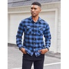 image:imageCOOFANDY Mens Flannel Shirts Long Sleeve Casual Plaid Button Down Shirt Cotton Shirt Cowboy Work Shirts with PocketsBlue