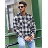 image:imageCOOFANDY Mens Flannel Shirts Long Sleeve Casual Plaid Button Down Shirt Cotton Shirt Cowboy Work Shirts with PocketsBluewhite