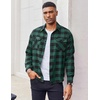 image:imageCOOFANDY Mens Flannel Shirts Long Sleeve Casual Plaid Button Down Shirt Cotton Shirt Cowboy Work Shirts with PocketsGreen