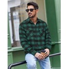 image:imageCOOFANDY Mens Flannel Shirts Long Sleeve Casual Plaid Button Down Shirt Cotton Shirt Cowboy Work Shirts with PocketsGreen