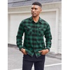 image:imageCOOFANDY Mens Flannel Shirts Long Sleeve Casual Plaid Button Down Shirt Cotton Shirt Cowboy Work Shirts with PocketsGreen