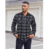 image:imageCOOFANDY Mens Flannel Shirts Long Sleeve Casual Plaid Button Down Shirt Cotton Shirt Cowboy Work Shirts with PocketsGreyblue