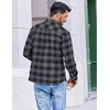 image:imageCOOFANDY Mens Flannel Shirts Long Sleeve Casual Plaid Button Down Shirt Cotton Shirt Cowboy Work Shirts with PocketsGreyblue