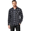 image:imageCOOFANDY Mens Flannel Shirts Long Sleeve Casual Plaid Button Down Shirt Cotton Shirt Cowboy Work Shirts with PocketsGreyblue