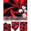 image:imageCOOFANDY Mens Flannel Shirts Long Sleeve Casual Plaid Button Down Shirt Cotton Shirt Cowboy Work Shirts with PocketsRed