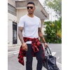 image:imageCOOFANDY Mens Flannel Shirts Long Sleeve Casual Plaid Button Down Shirt Cotton Shirt Cowboy Work Shirts with PocketsRed
