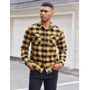 image:imageCOOFANDY Mens Flannel Shirts Long Sleeve Casual Plaid Button Down Shirt Cotton Shirt Cowboy Work Shirts with PocketsYellow