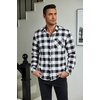 image:imageCOOFANDY Mens Flannel Shirts Long Sleeve Plaid Button Down Shirt Casual Cotton Shirt with PocketBuffalo Blackwhite