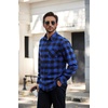 image:imageCOOFANDY Mens Flannel Shirts Long Sleeve Plaid Button Down Shirt Casual Cotton Shirt with PocketBuffalo Blueblack
