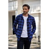 image:imageCOOFANDY Mens Flannel Shirts Long Sleeve Plaid Button Down Shirt Casual Cotton Shirt with PocketBuffalo Blueblack