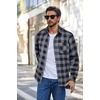 image:imageCOOFANDY Mens Flannel Shirts Long Sleeve Plaid Button Down Shirt Casual Cotton Shirt with PocketBuffalo Gray