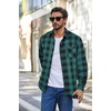 image:imageCOOFANDY Mens Flannel Shirts Long Sleeve Plaid Button Down Shirt Casual Cotton Shirt with PocketBuffalo Greenblack