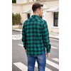image:imageCOOFANDY Mens Flannel Shirts Long Sleeve Plaid Button Down Shirt Casual Cotton Shirt with PocketBuffalo Greenblack