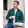 image:imageCOOFANDY Mens Flannel Shirts Long Sleeve Plaid Button Down Shirt Casual Cotton Shirt with PocketBuffalo Greenblack