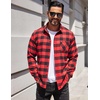 image:imageCOOFANDY Mens Flannel Shirts Long Sleeve Plaid Button Down Shirt Casual Cotton Shirt with PocketBuffalo Red