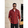 image:imageCOOFANDY Mens Flannel Shirts Long Sleeve Plaid Button Down Shirt Casual Cotton Shirt with PocketBuffalo Red