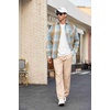image:imageCOOFANDY Mens Flannel Shirts Long Sleeve Plaid Button Down Shirt Casual Cotton Shirt with PocketPlaid Blue Khaki