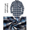 image:imageCOOFANDY Mens Flannel Shirts Long Sleeve Plaid Button Down Shirt Casual Cotton Shirt with PocketPlaid Bluewhite