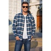 image:imageCOOFANDY Mens Flannel Shirts Long Sleeve Plaid Button Down Shirt Casual Cotton Shirt with PocketPlaid Bluewhite